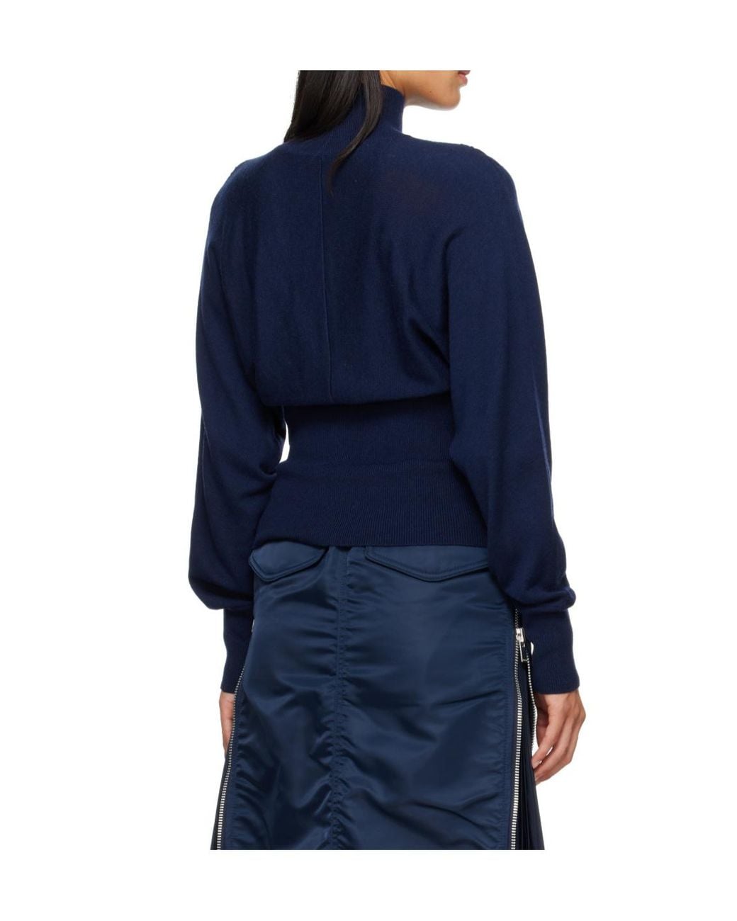 OPEN YY Blue Button-Front Cropped Cardigan