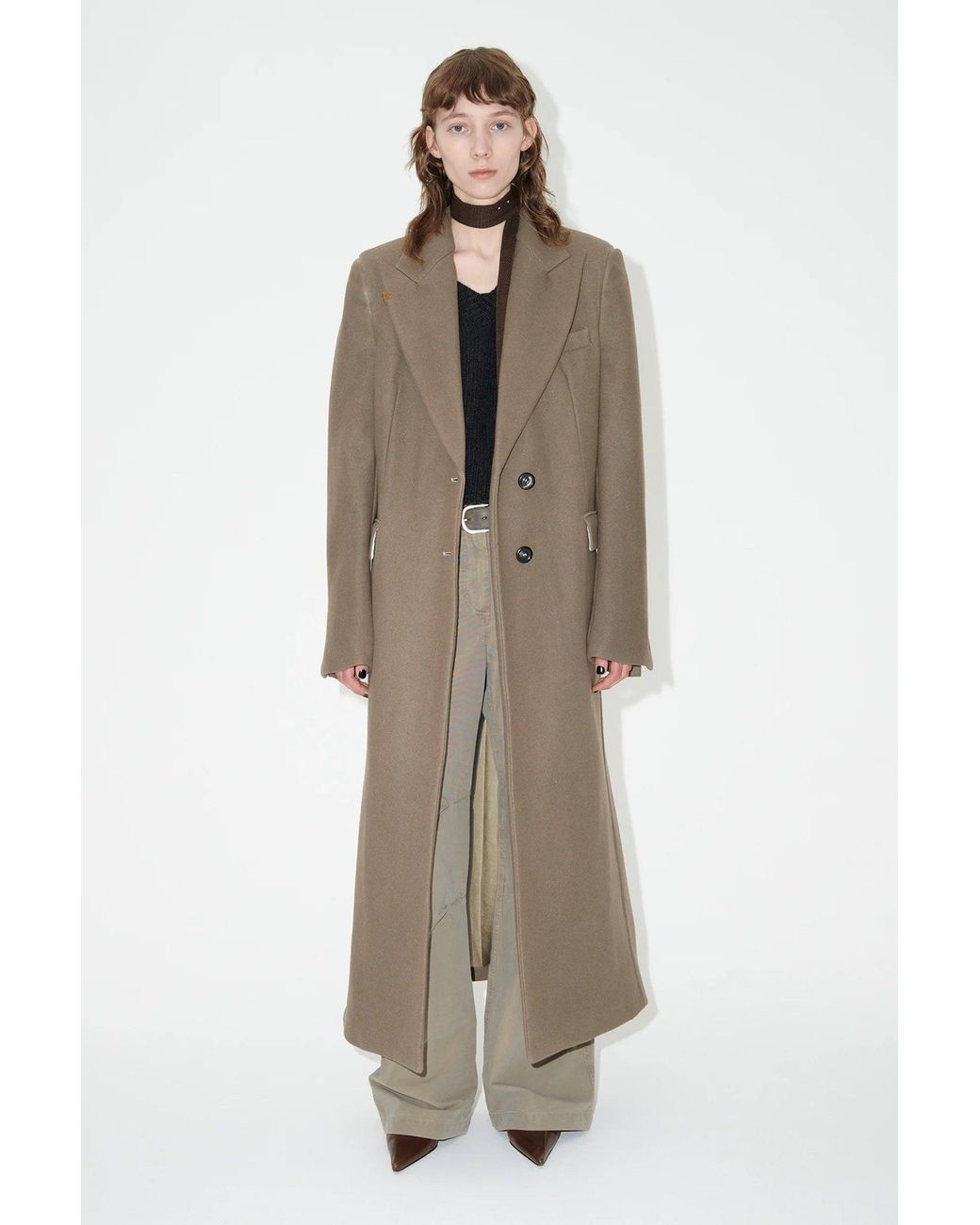 Our Legacy Natural Single-Breasted Wool Coat