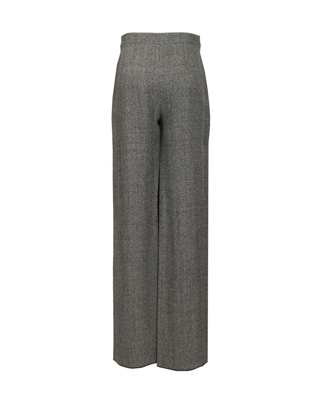 Emporio Armani Gray High-Rise Wide-Leg Pants
