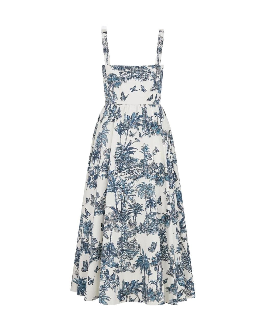 Dior Iviera Mid-Length Flared Dress in Blue | Lyst