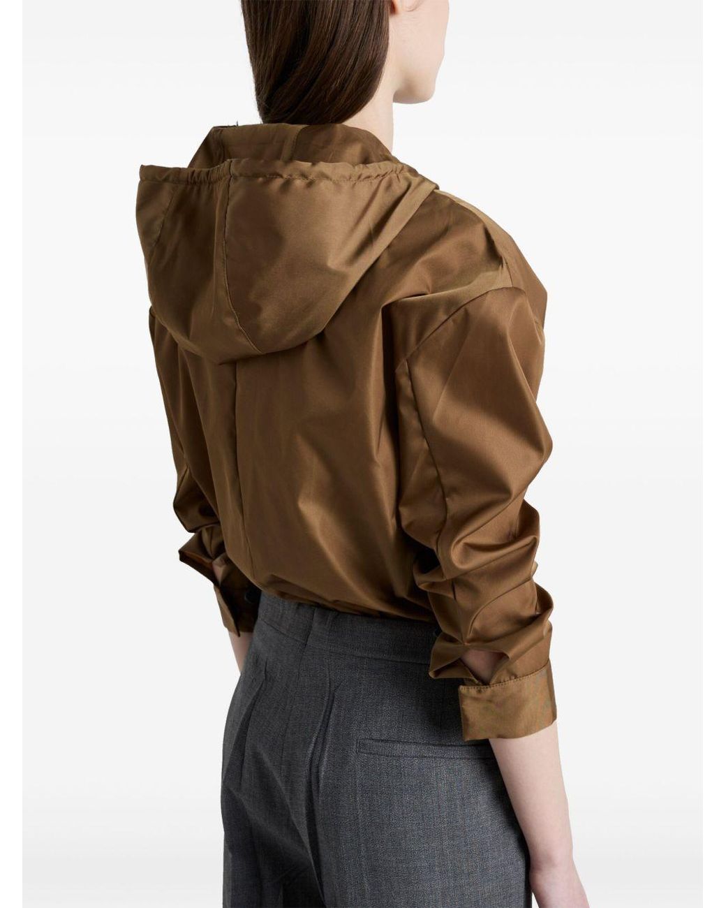 Prada Green Triangle-Logo Zipped Jacket