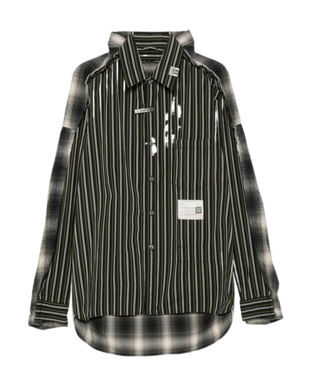 Maison Mihara Yasuhiro Black Long-Sleeve Striped Shirt for men