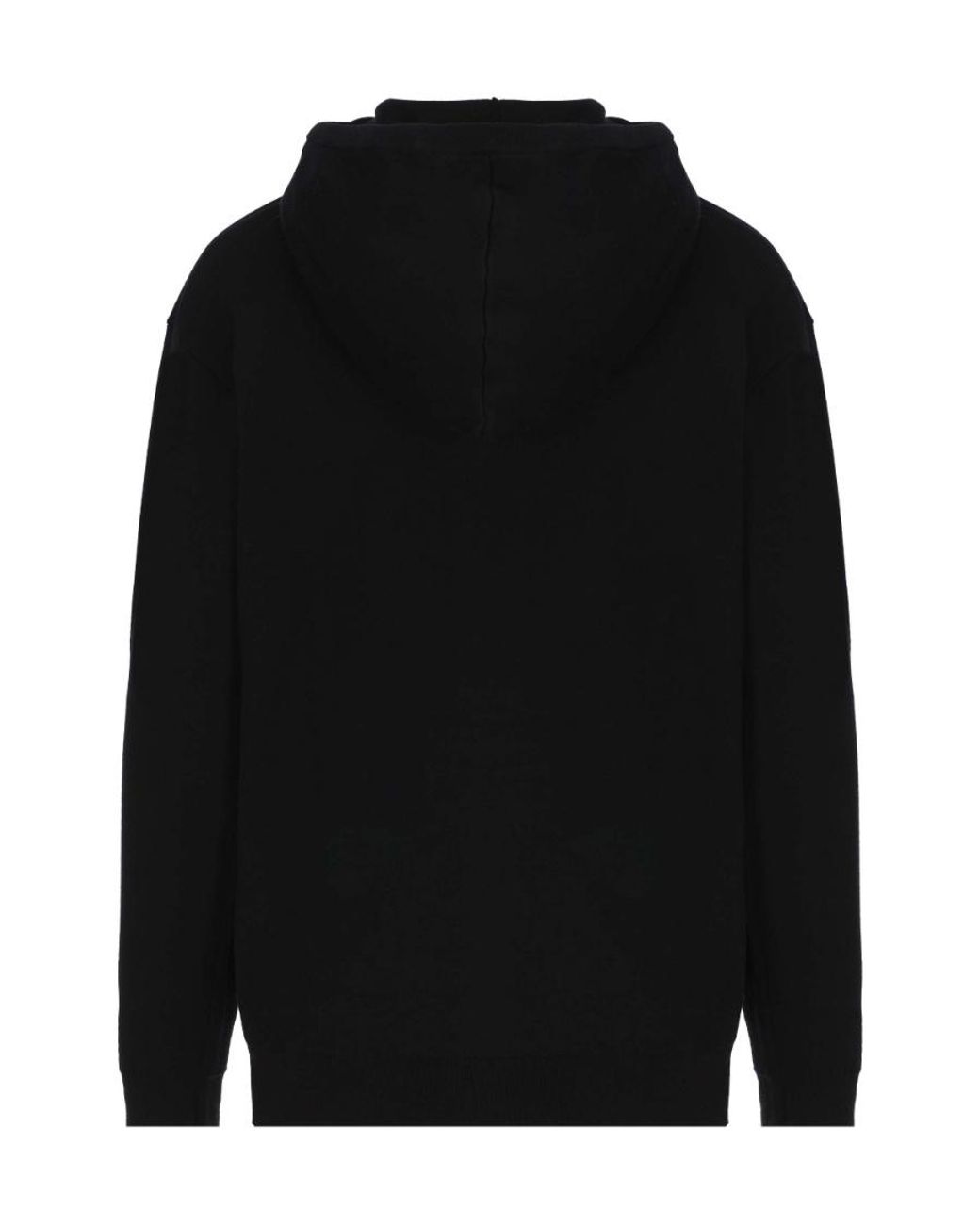Max Mara Black Jacquard-Logo Long-Sleeve Hoodie