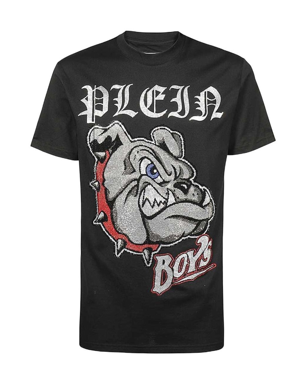 Philipp Plein Black Graphic-Print Cotton T-Shirt for men