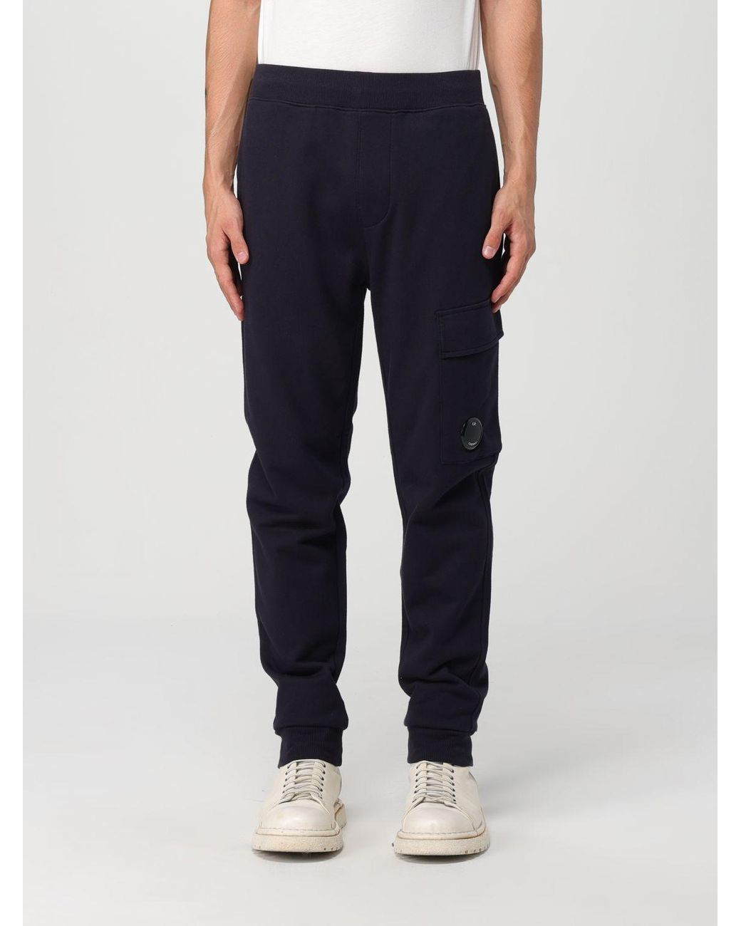 C P Company Blue Tapered Leg Cargo Track Pants for men