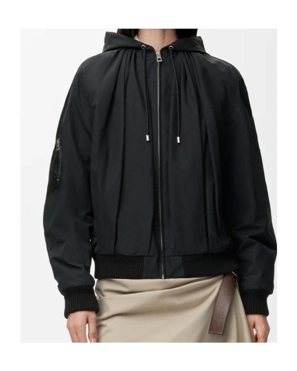 Loewe Blue Pleated Hooded Jacket