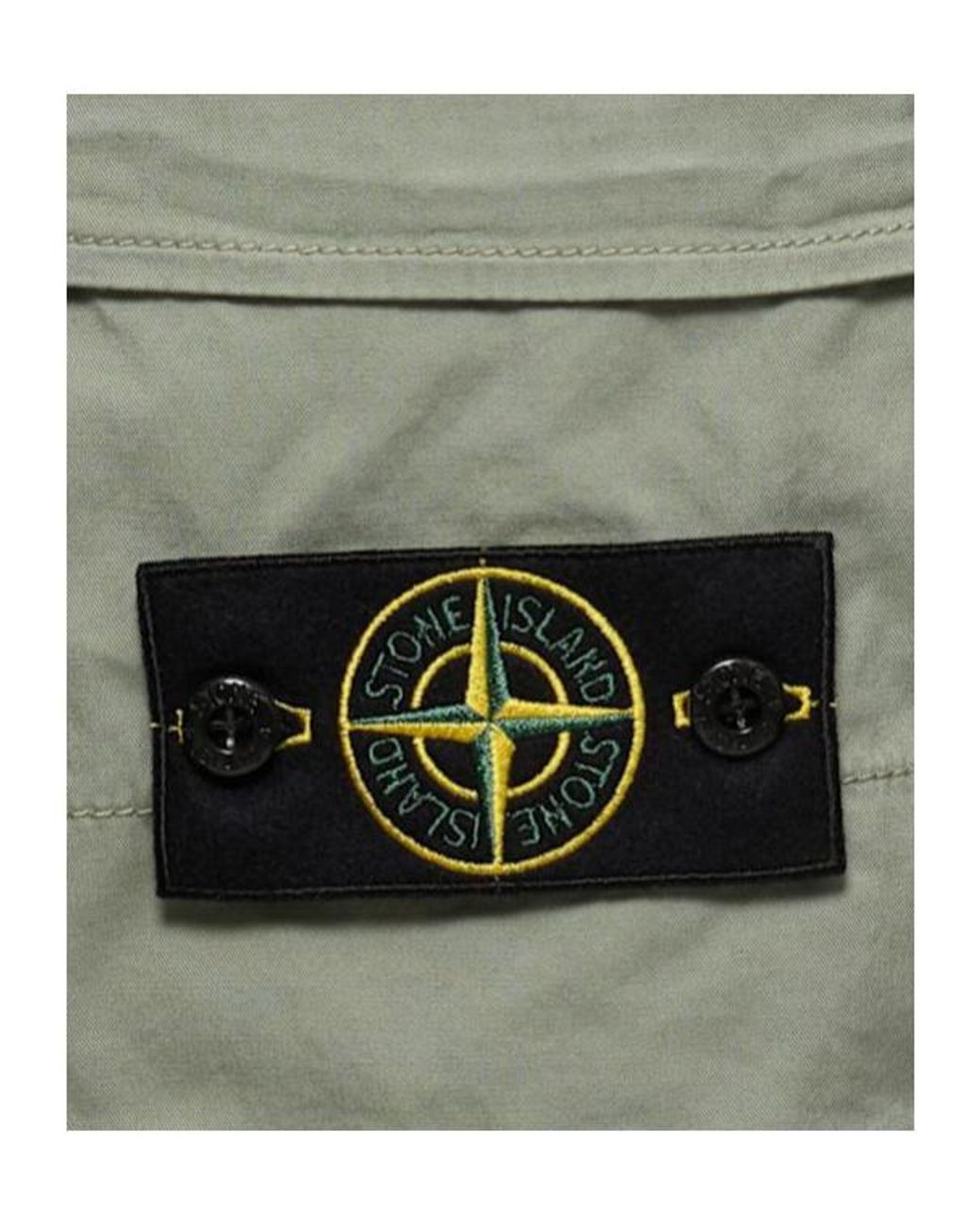 Stone Island Green Stretch Cotton Logo Patch Shorts for men