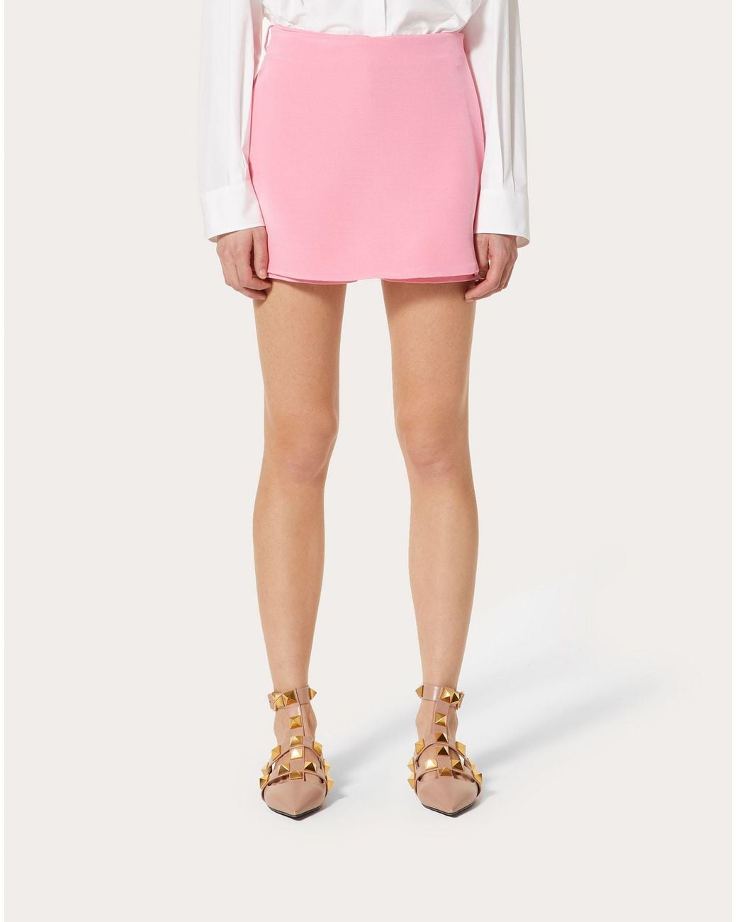 Valentino Pink Crepe Couture Mini Skort