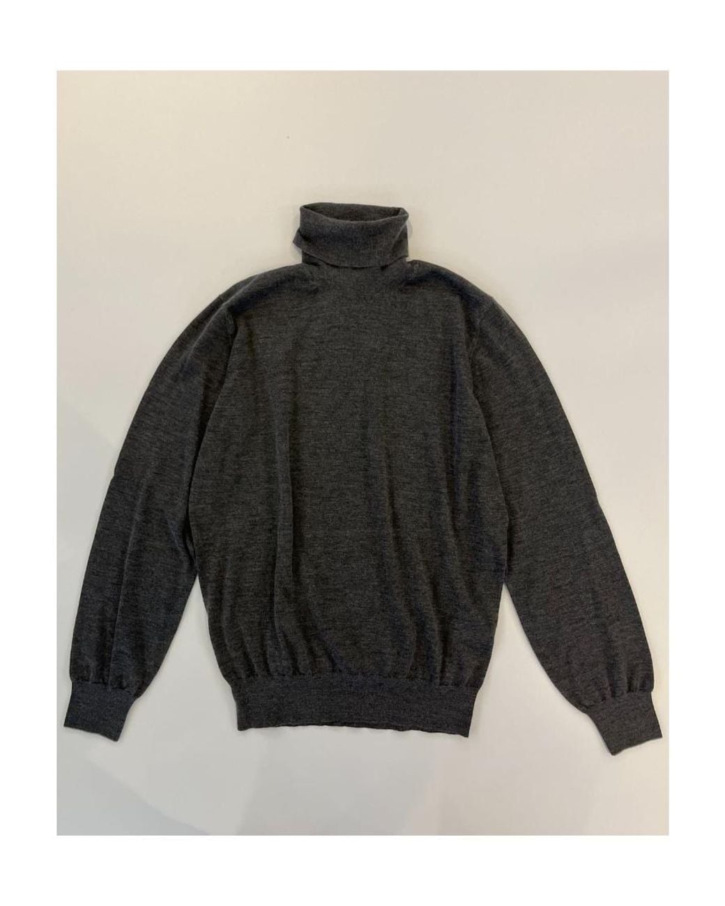 Brunello Cucinelli Gray Roll-Neck Long Sleeved Top for men