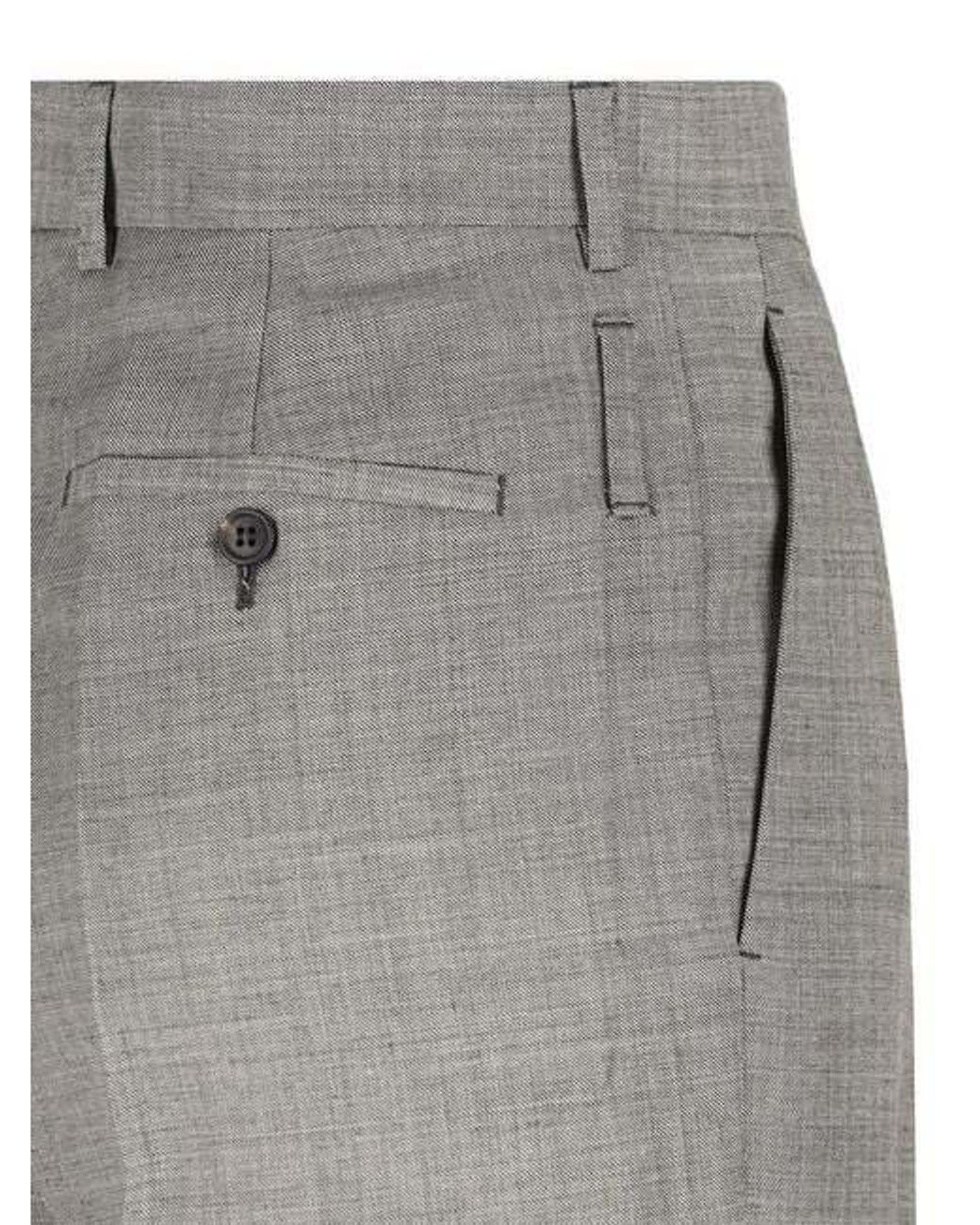 Prada Gray Pleated Tailored Trousers