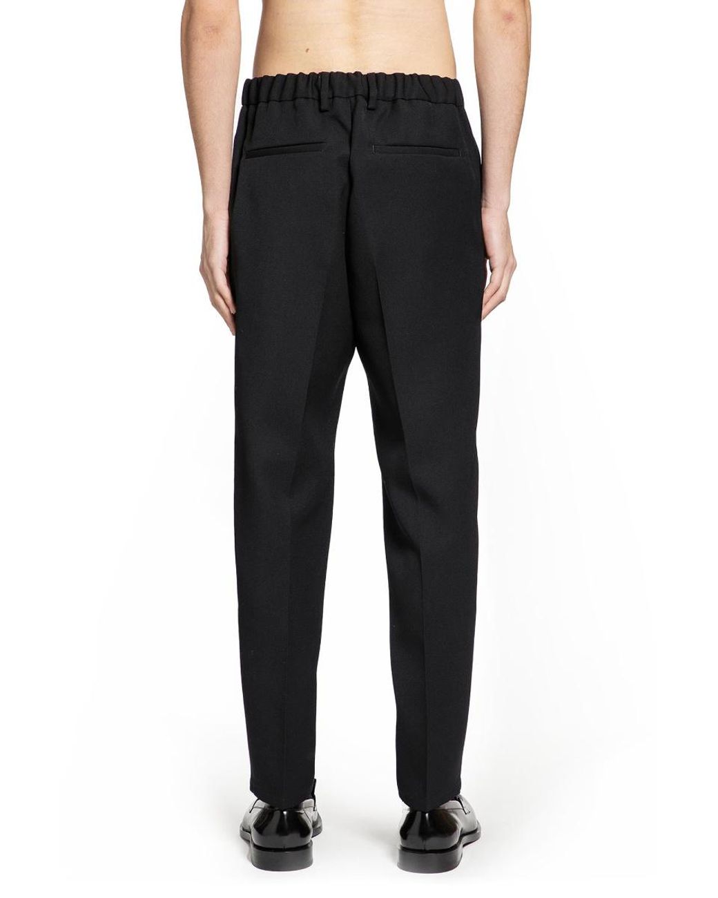 Jil Sander Black Pleated Tapered Pants for men