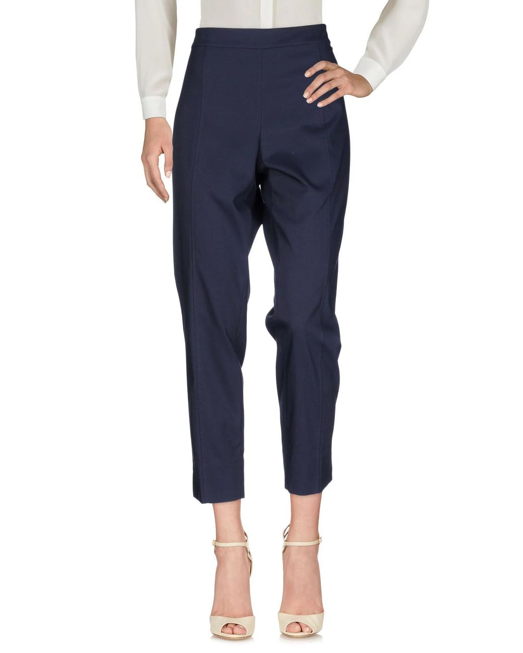 Tory Burch Blue Stretch Woven Trousers