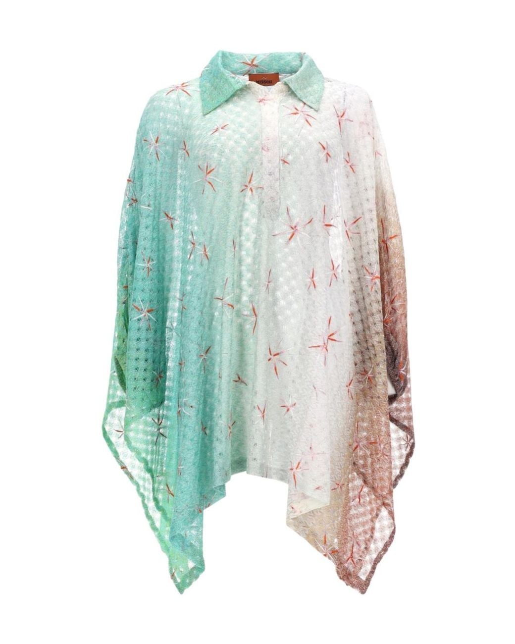 Missoni Blue Gradient Print Poncho Top