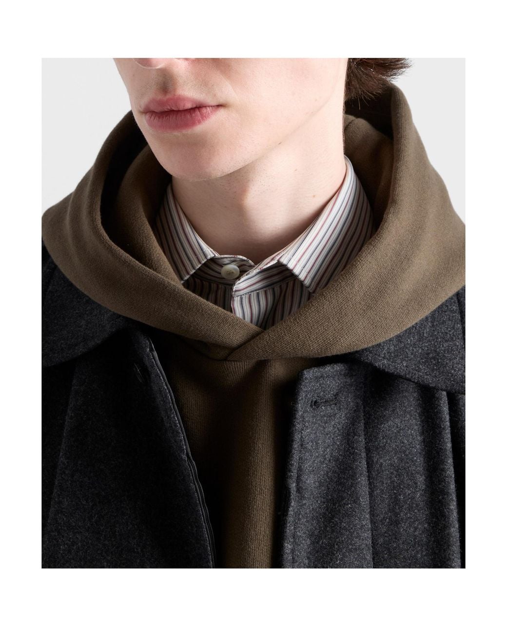 Prada Green Cotton Fleece Hoodie for men