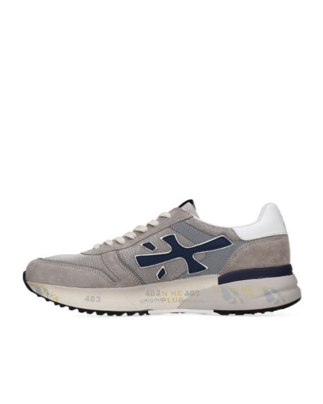 Premiata Gray Round-Toe Sneakers for men