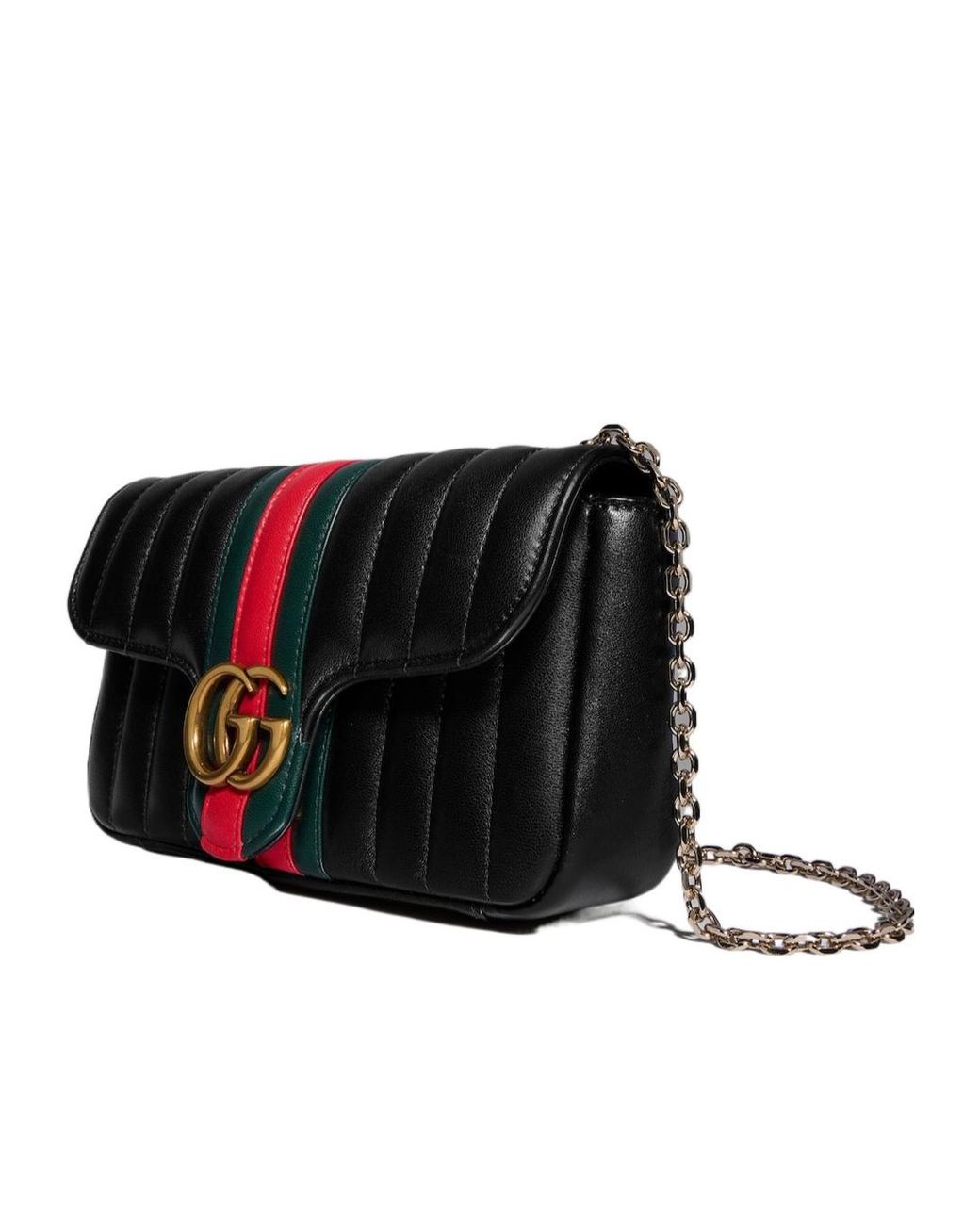 Gucci Black Jetset Gg Marmont Small Shoulder Bag