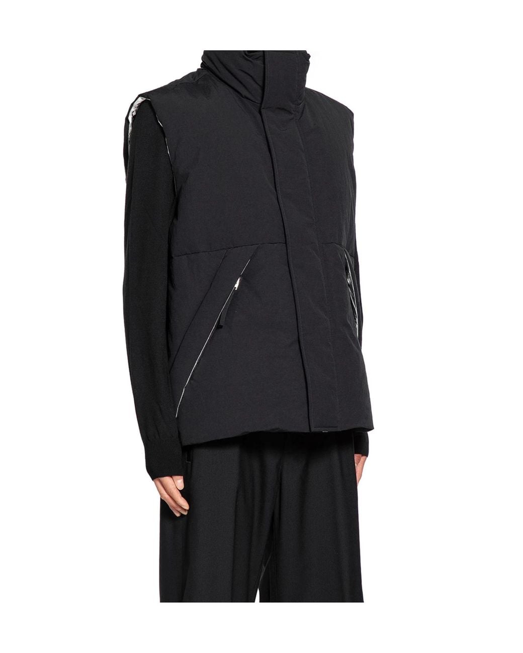 Herno Black Laminar Padded Vest for men
