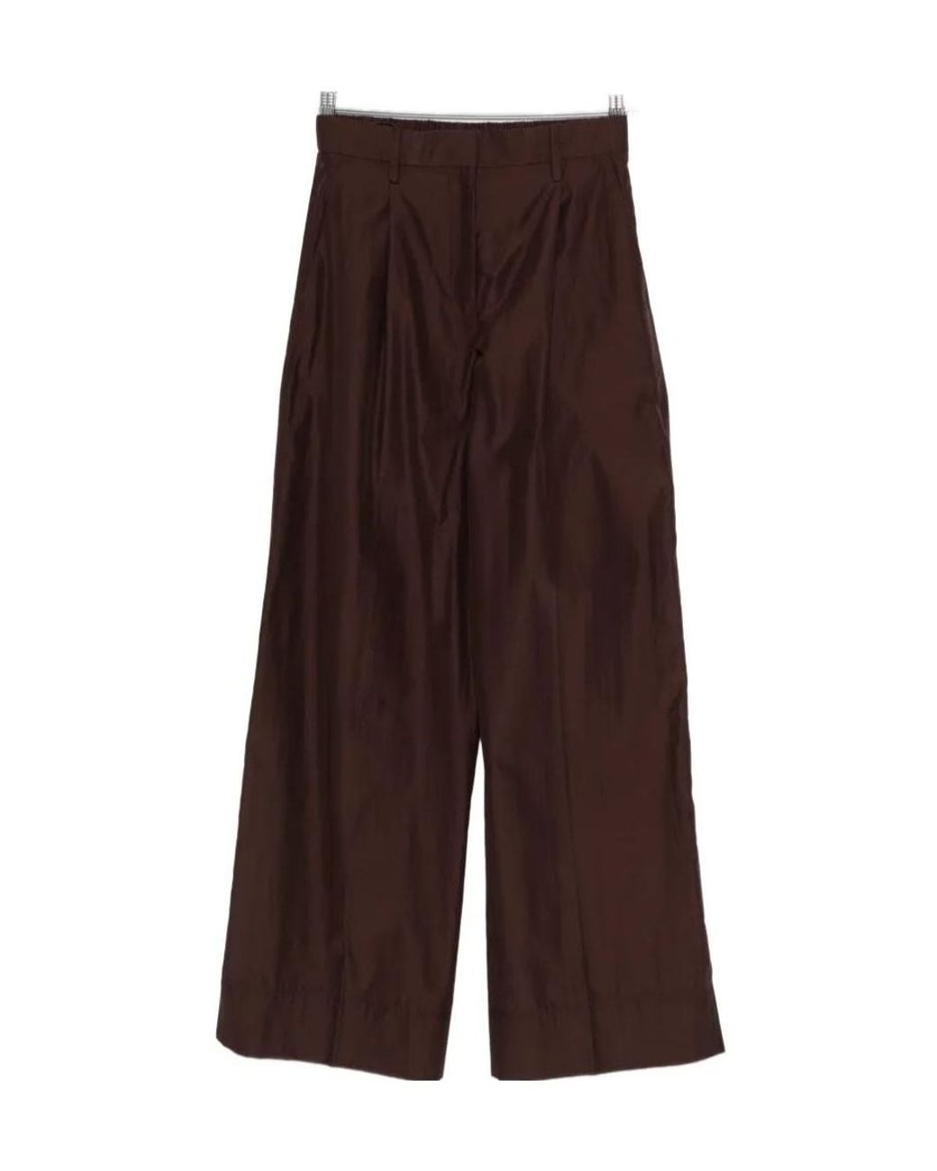 Forte_forte Brown High-Waist Pleated Trousers