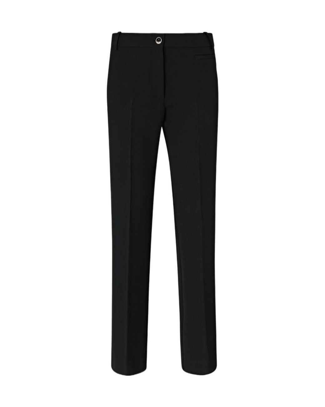 Pinko Black High-Waist Straight-Leg Pants