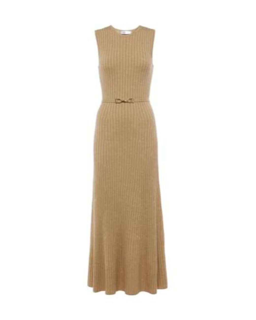 Gabriela Hearst Natural Wool And Cashmere Midi Dress