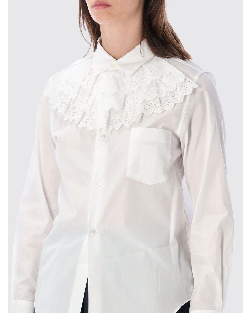 Comme des Garçons White Comme Des Garçons Girl Ruffled Bib Shirt