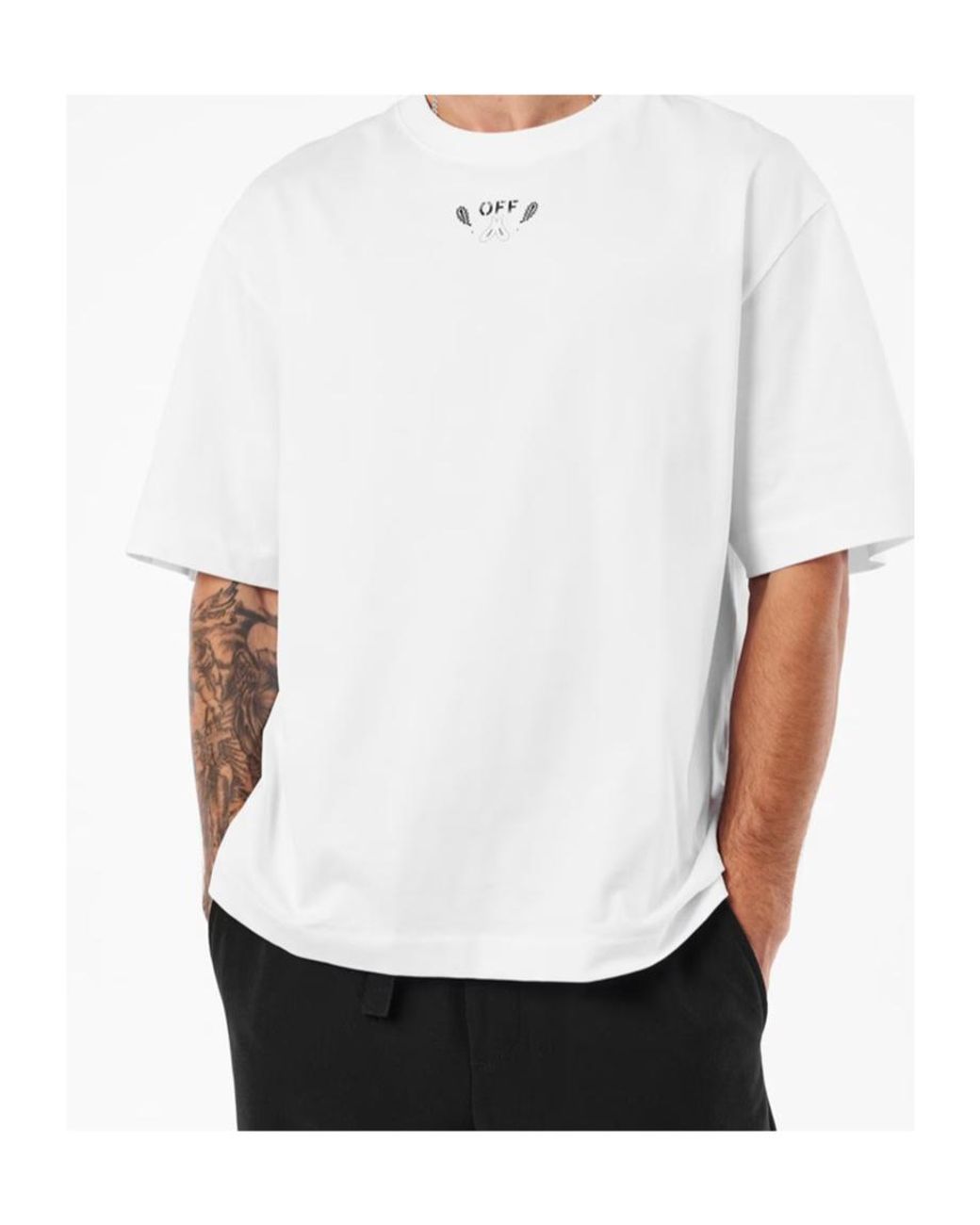 Off-White c/o Virgil Abloh White Logo Crew Neck T-Shirt for men