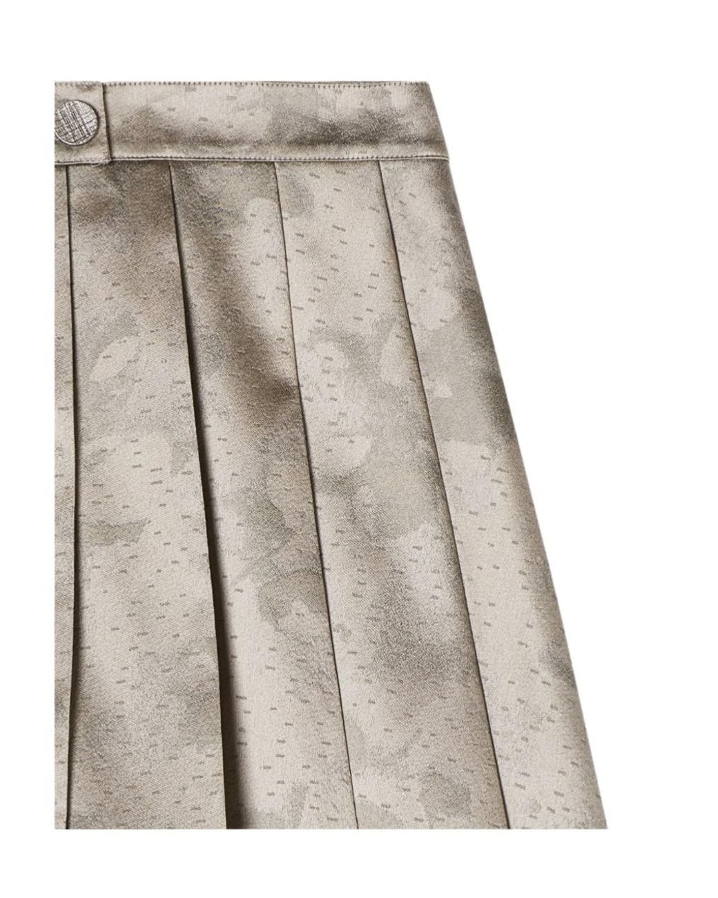 Emporio Armani Natural Button Pleated Mini Skirt