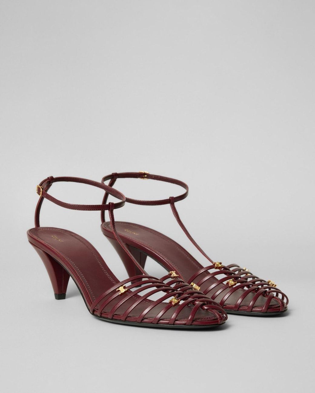 Céline Brown Cage High-Heeled Sandals