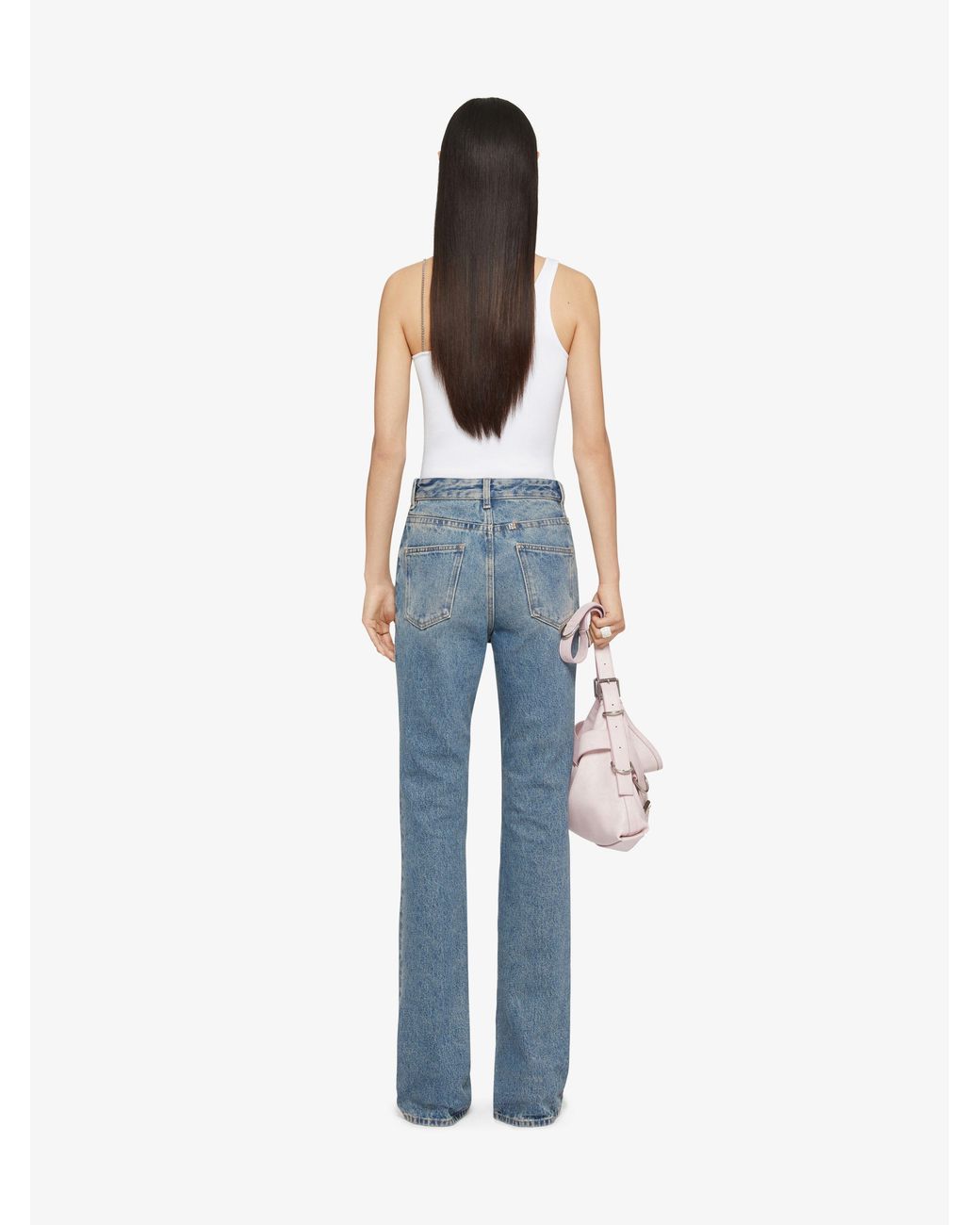 Givenchy Blue Chain-Detailed Bootcut Jeans
