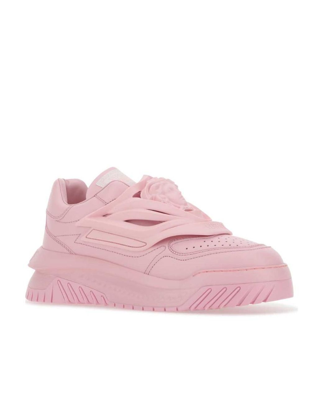 Versace Pink Logo Detailed Lace-Up Sneakers for men
