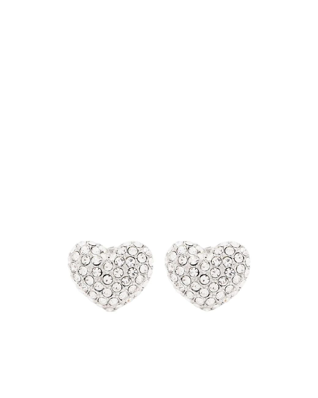 Marc Jacobs White The Heart Pave Earrings