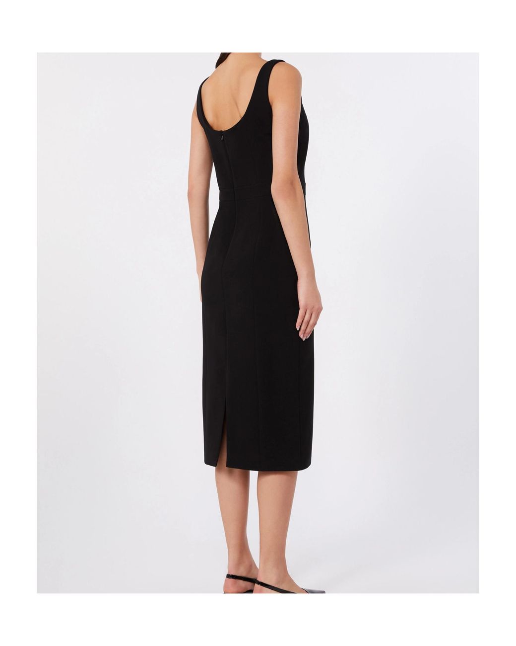 Max Mara Black Studio Mstsala Sweetheart Midi Dress