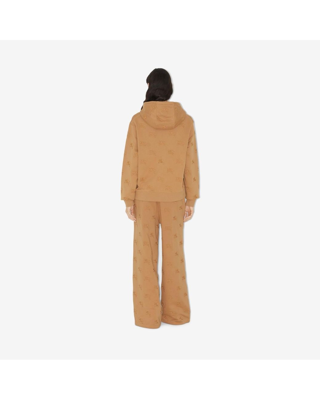 Burberry Brown Logo Embroidered Drawstring Hoodie