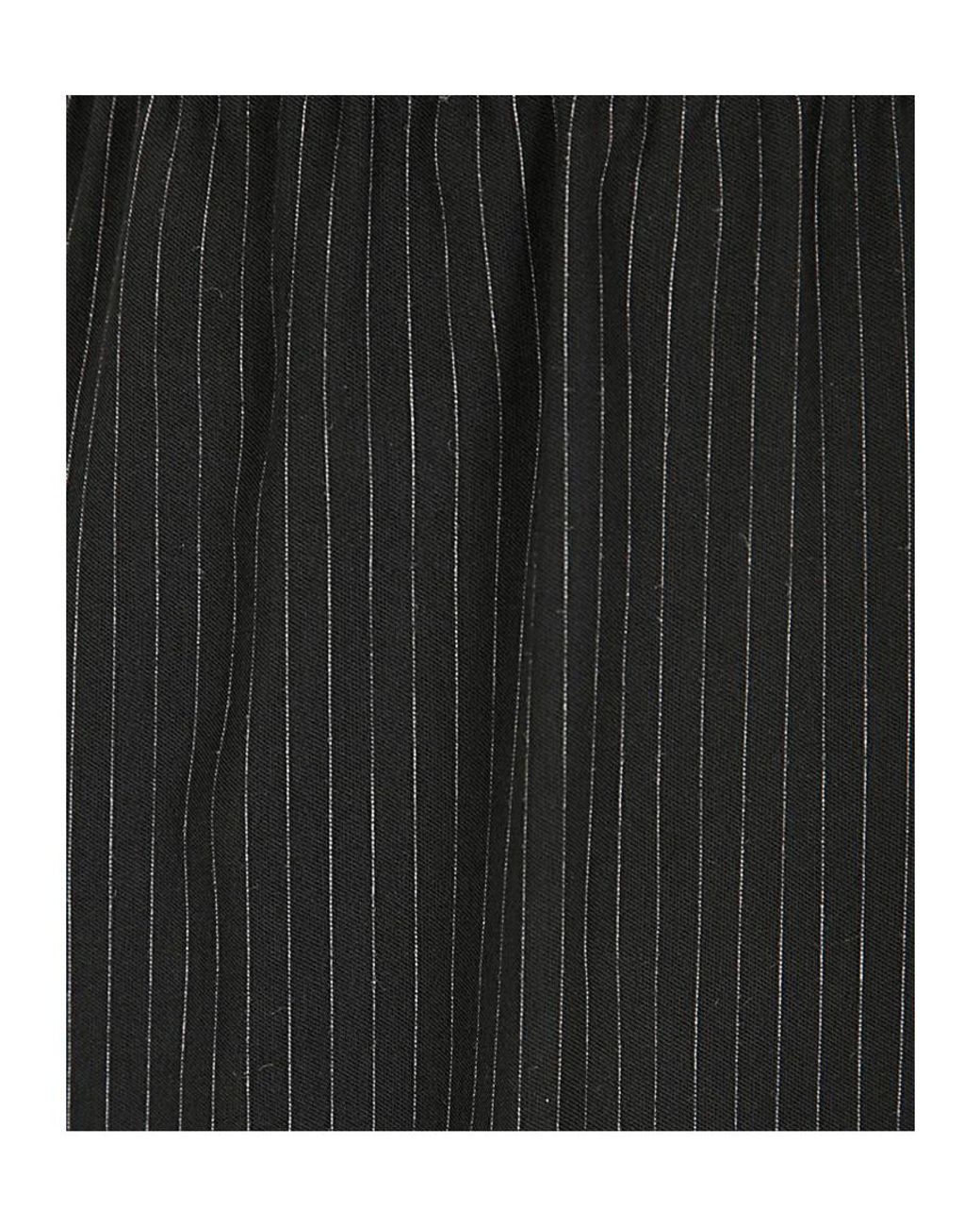 Maria Calderara Black Pinstripe Wide Leg Pants