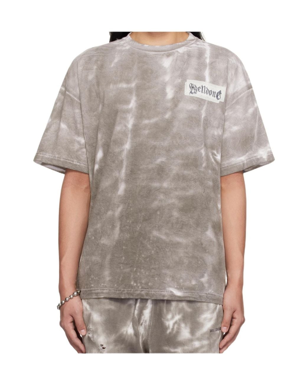 we11done Gray Crew Neck T-Shirt for men