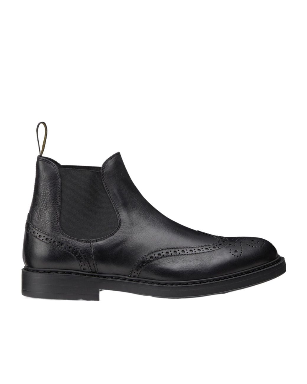 Doucal's Black Perforated Leather Ankle Boots for men