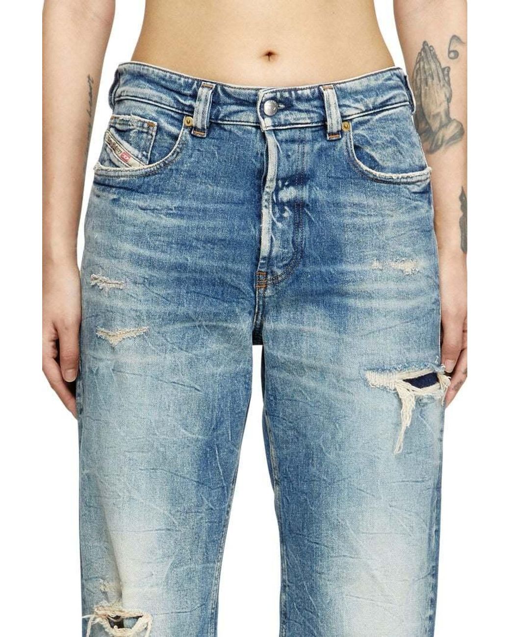 DIESEL Blue 1988 D-Ark Distressed L32 Jeans