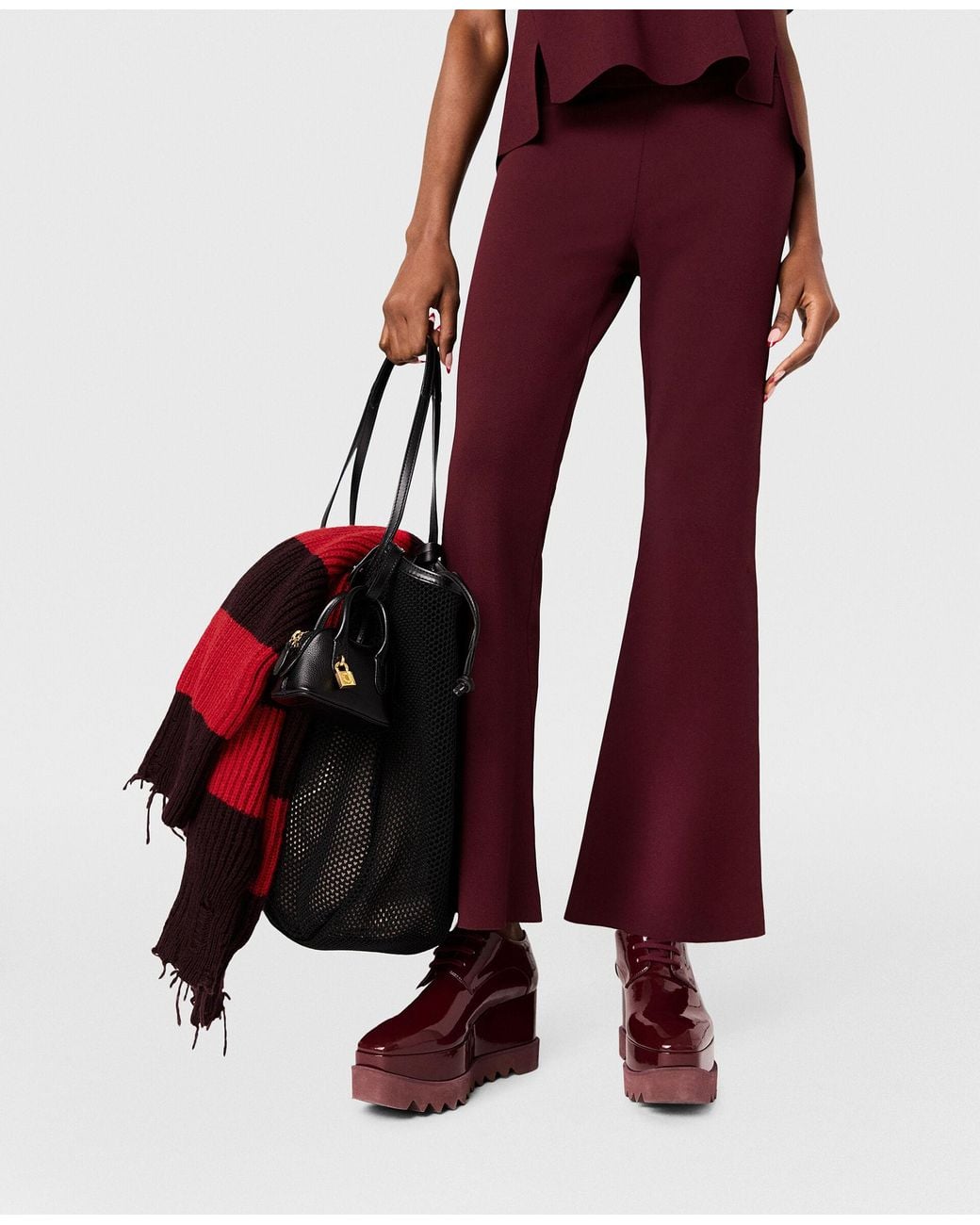 Stella McCartney Red Fine-Knit Trousers