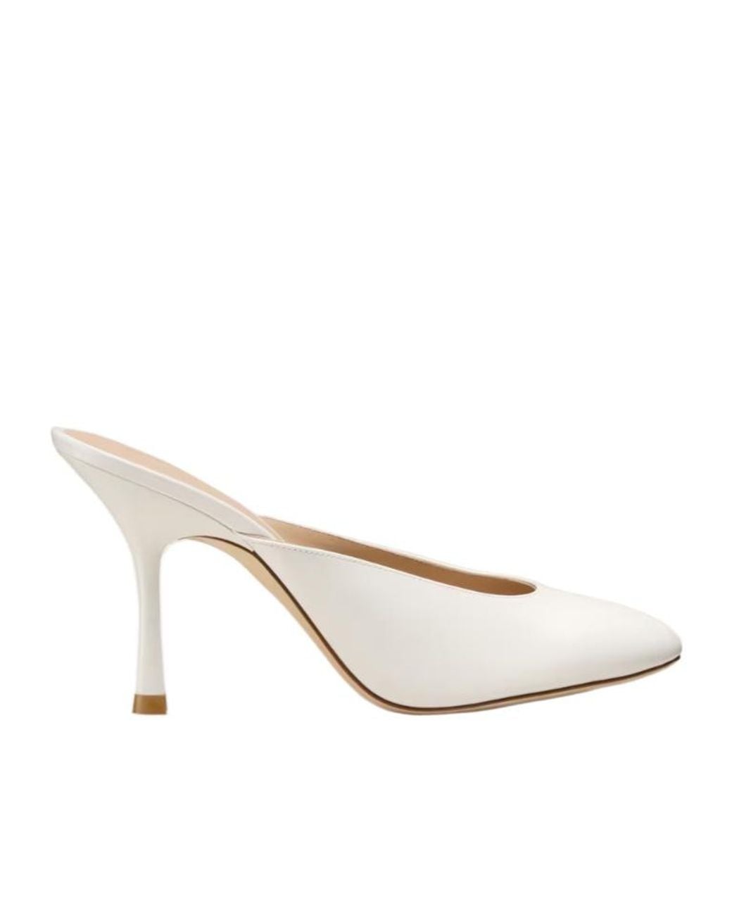 Stuart Weitzman White Madison Mule 85