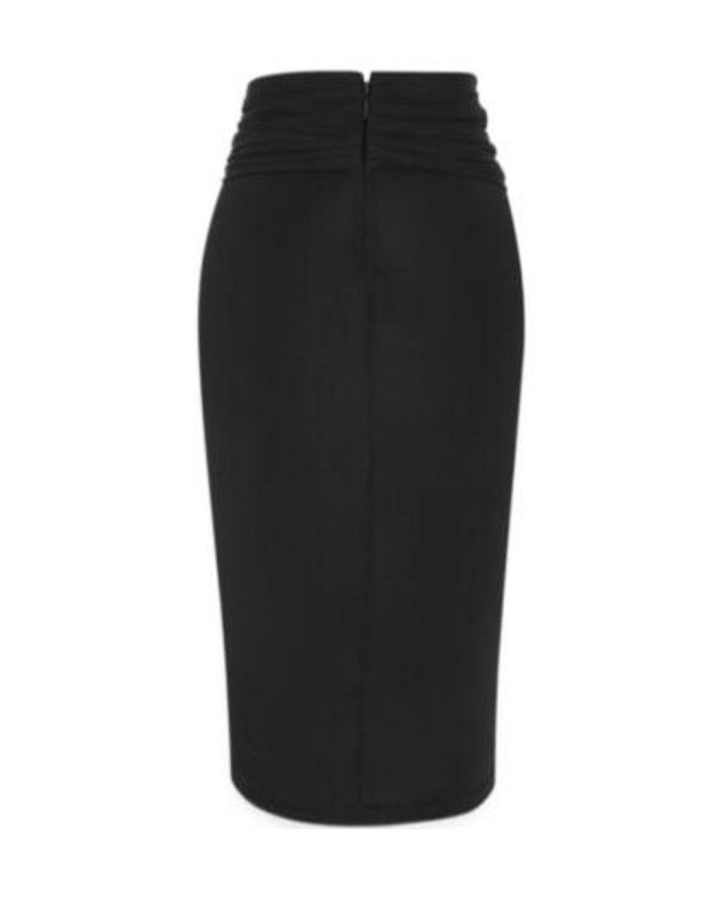 Saint Laurent Black Draped Pencil Skirt