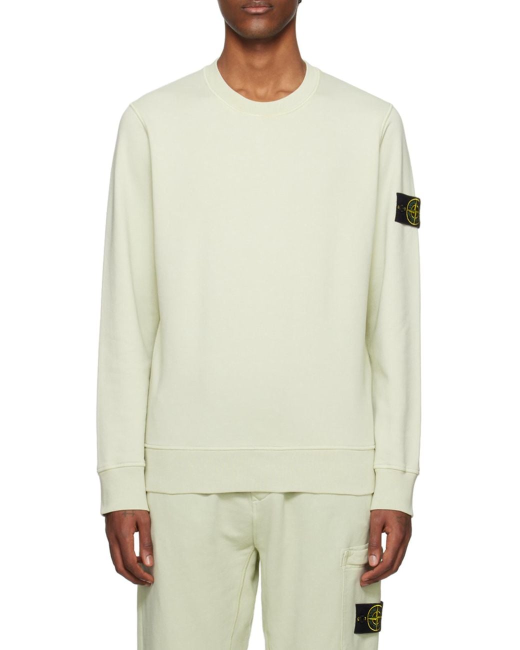 Stone Island Natural Compass Patch Crewneck Sweatshirt for men