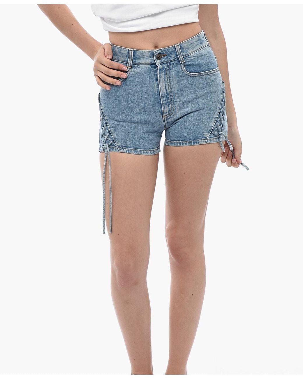 Stella McCartney Blue Lace-Up Shorts