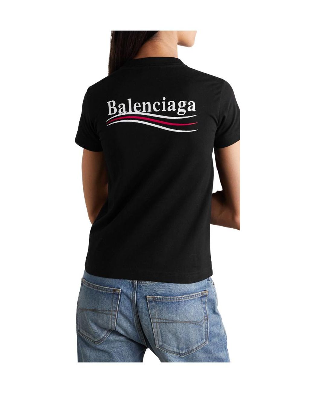 Balenciaga Black Political Campaign Logo T-Shirt