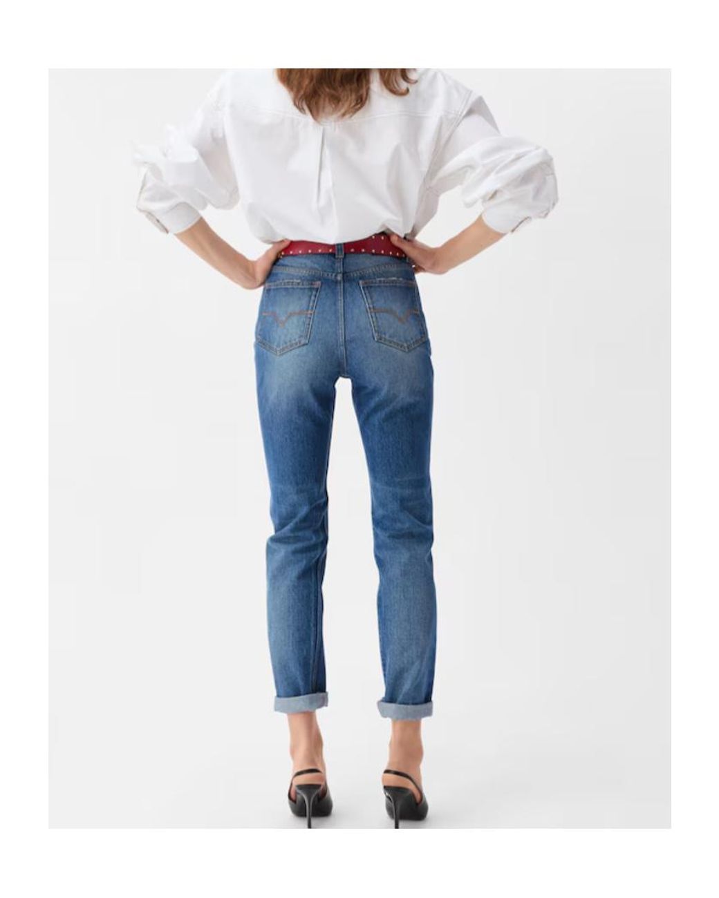 Versace Blue High Waist Straight-Leg Jeans