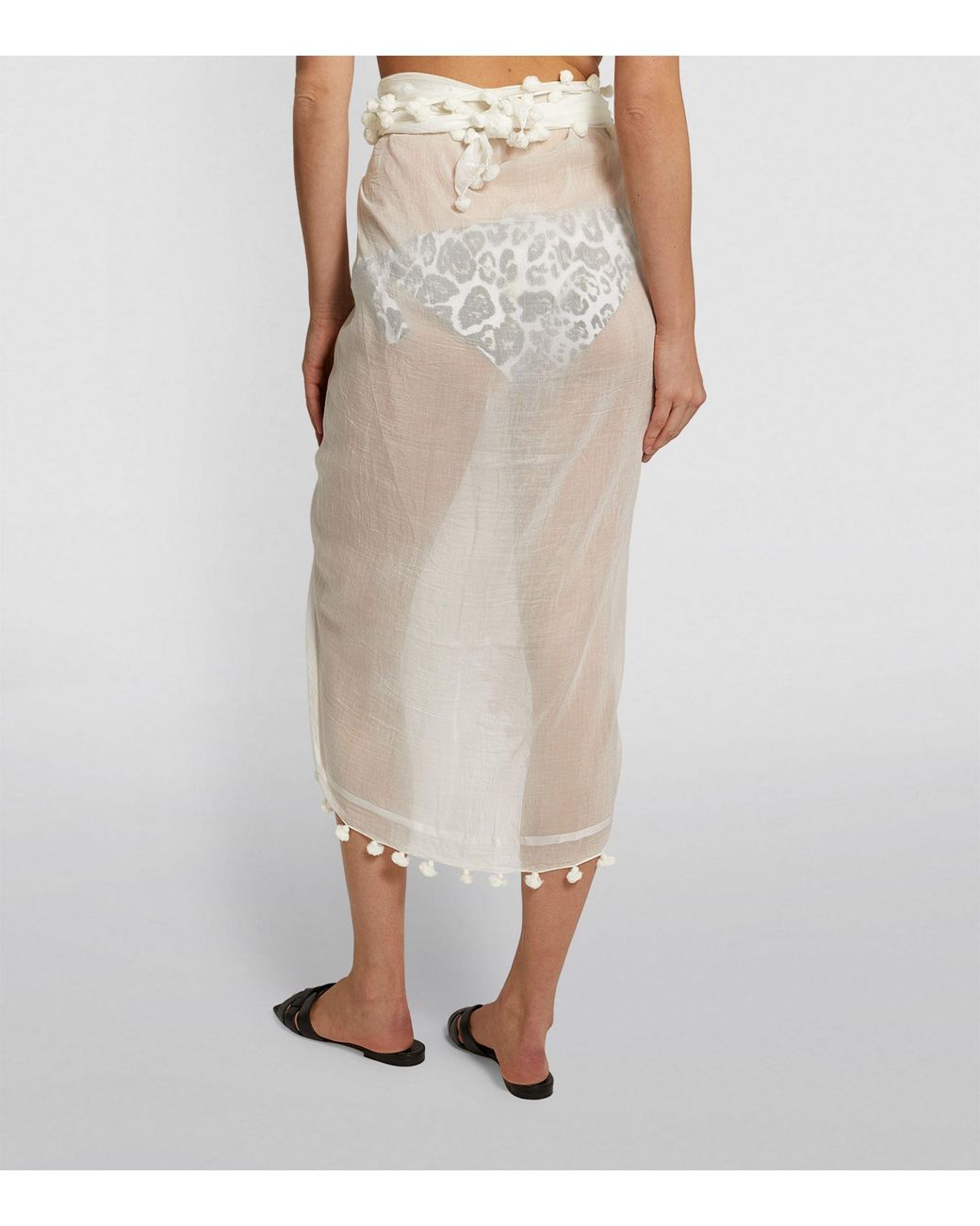 Melissa Odabash White Pareo Tassel Scarf