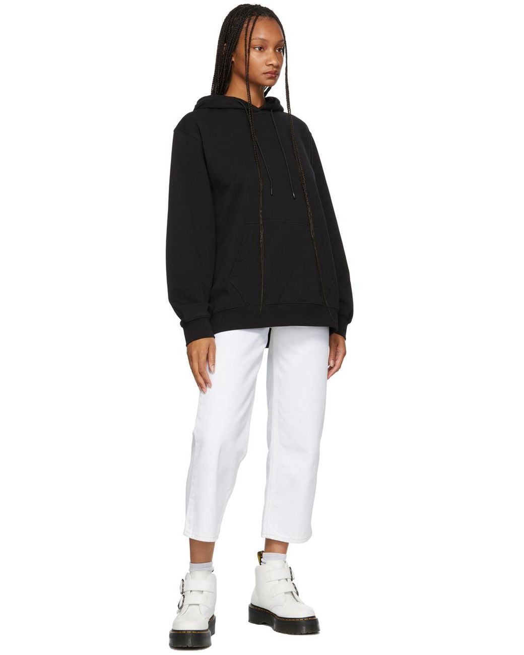 MSGM Black Logo-Trimmed Hoodie