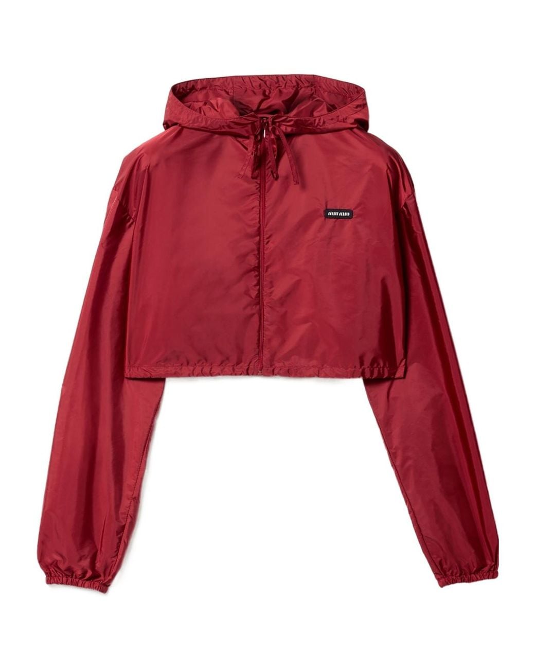 Miu Miu Red Coupe-Vent En Tissu Technique