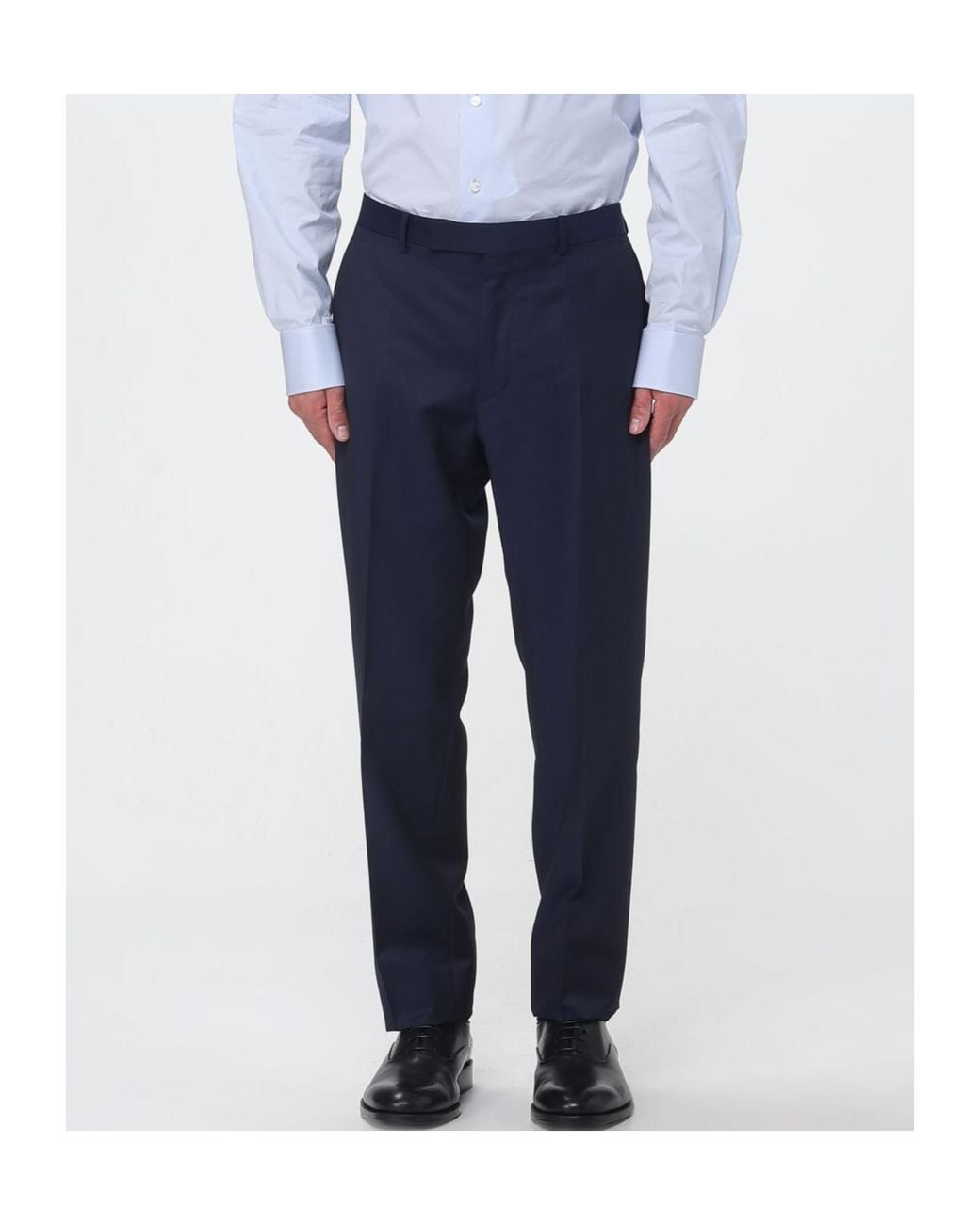 Zegna Blue Long-Sleeved Suit Jacket And Trousers Two-Piece Set for men