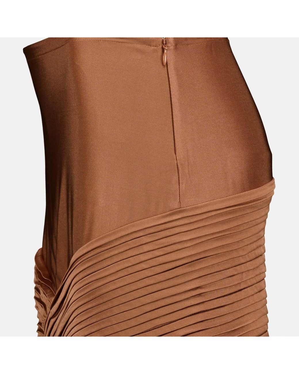 Rabanne Brown Pleated Zip-Up Mini Skirt