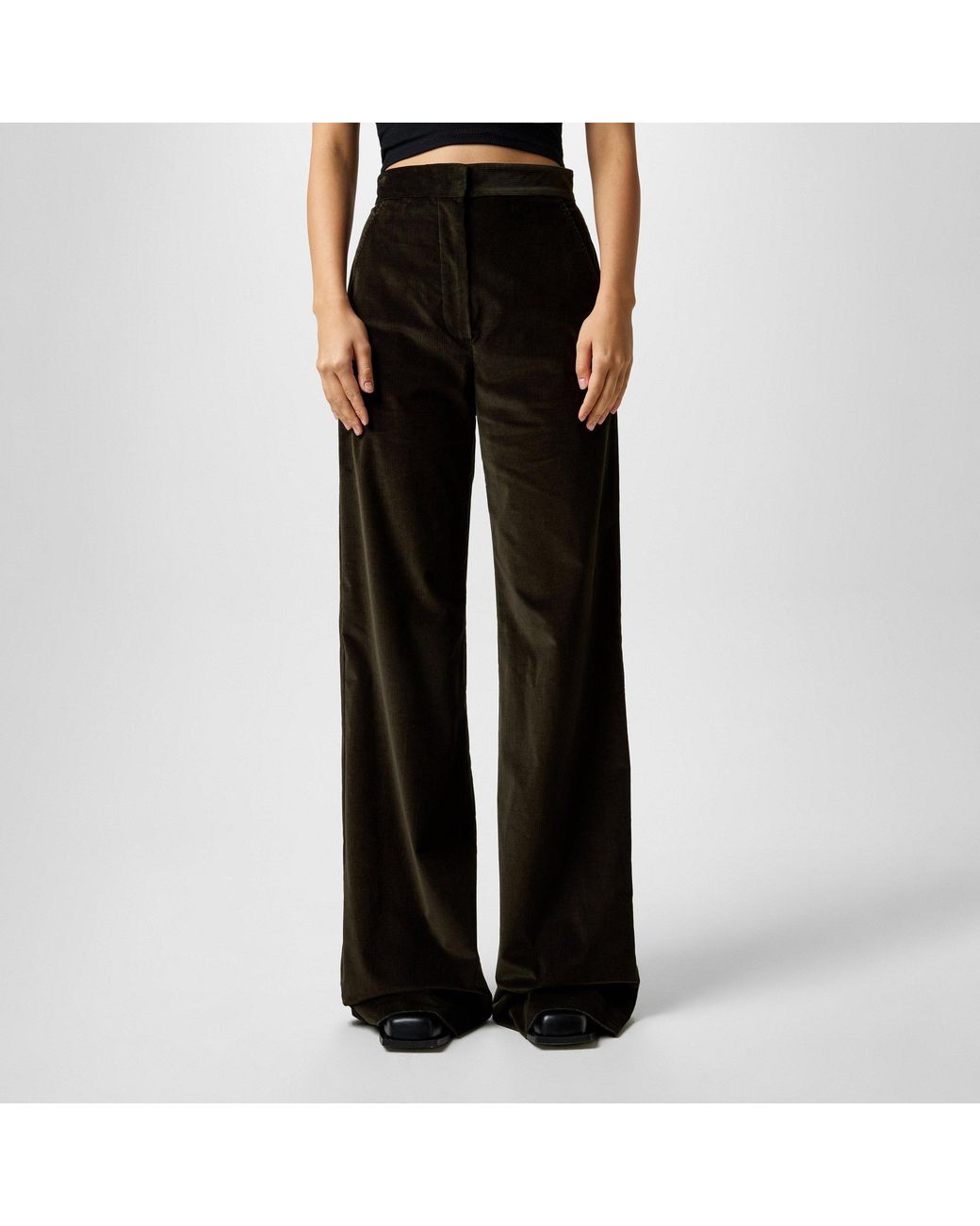 Max Mara Black High-Waisted Wide-Leg Casual Pants